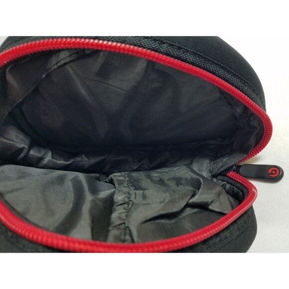 Beats by Dre Soft Case for Headphones Bag Black Red Zipper Pouch NO HEADPHONES - Picture 5 of 8